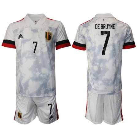 Billiga Fotbollströjor Belgien Kevin De Bruyne 7 Barn Borta tröja EM 2020 Kortärmad